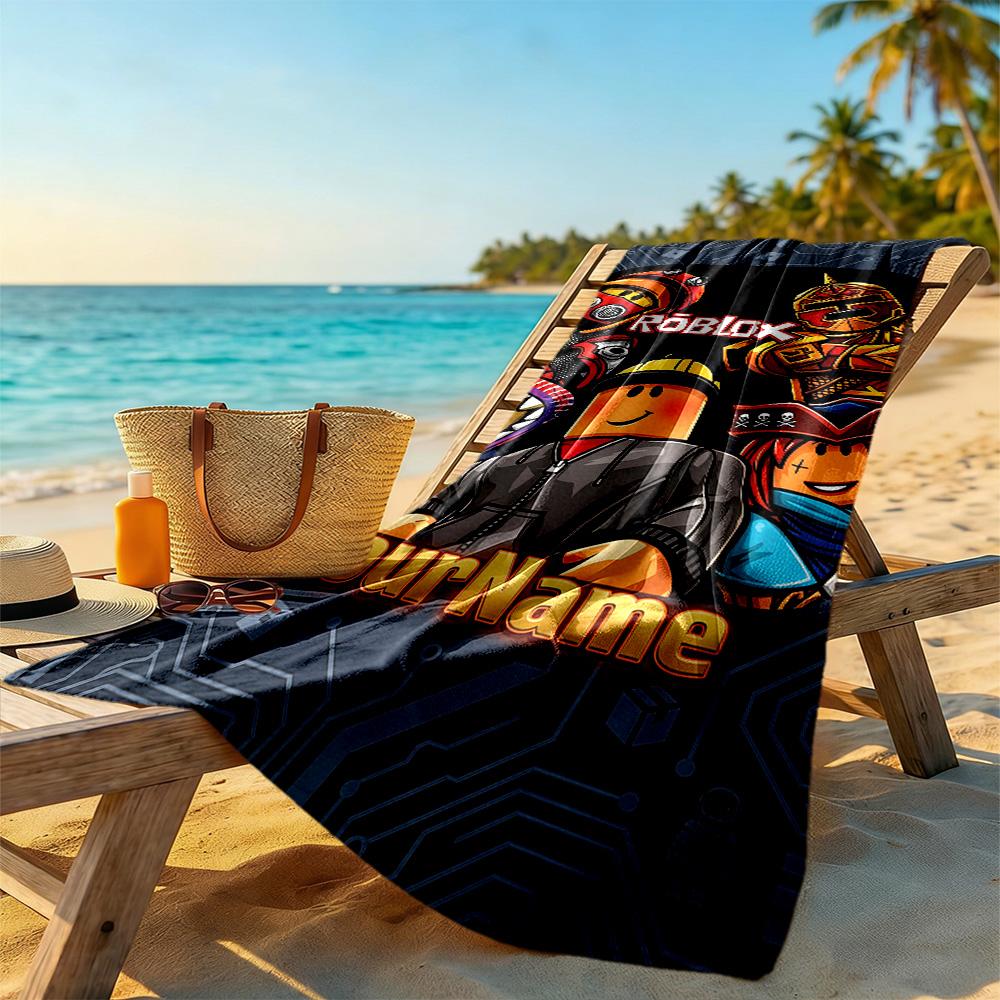 Roblox Customize Your Name Beach Towel Super Soft & Absorbent For Beach Bathroom Outdoor Swimming Pool Camping Picnic Yoga Diving Vacation Accessories