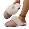 Women's large-size bag head comfortable soft bottom thickened fluff warm home indoor and outdoor slippers cotton shoes women