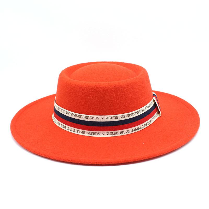 Big Brim Bump Dome Hat Woolen Top Hat Women'S Quarter British Retro Men'S Felt Hat French Jazz Hat