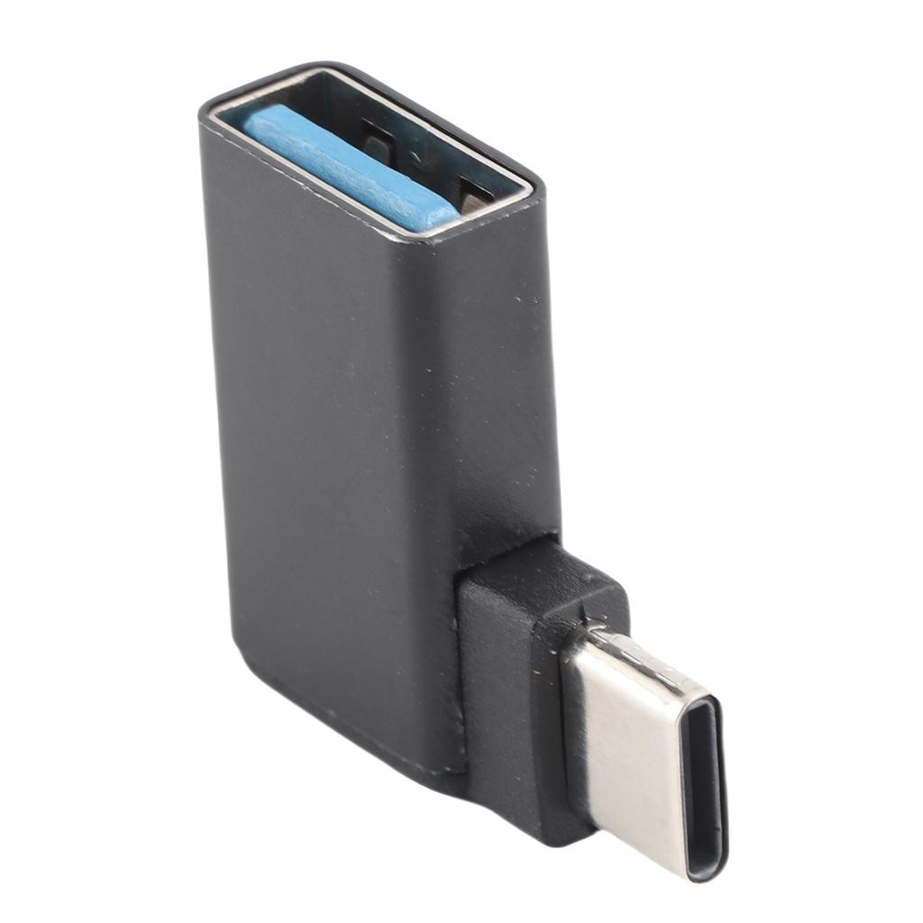 90 Degree USB 3.2 Female To USB‑C Male OTG Adapter Support High Speed Data Sync Fast Charging