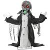 Halloween Skelett mit animierten leuchtenden LED-Augen und Mund, Halloween Dekoration Halbkörper, Batteriebetrieben