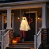 Ijesztő Tornácra Akasztható Díszek Halloween Lengő Szellem Dekoráció, Világító Nagy Lengő Fesztivál Hangulatú Kellékek Boszorkánykalap és Csíkos Lábak ehhez