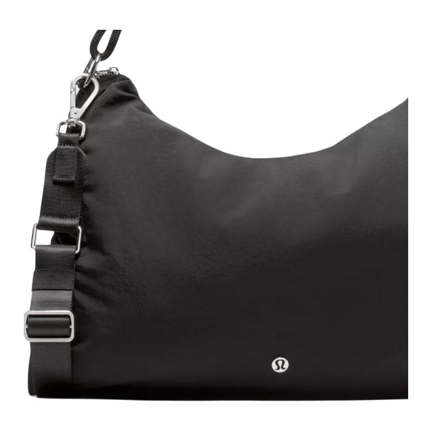Lululemon Convertible Series 16L Ruched Design Nylon Shoulder Bag Large Women Bags Black LW9GHWS-073525