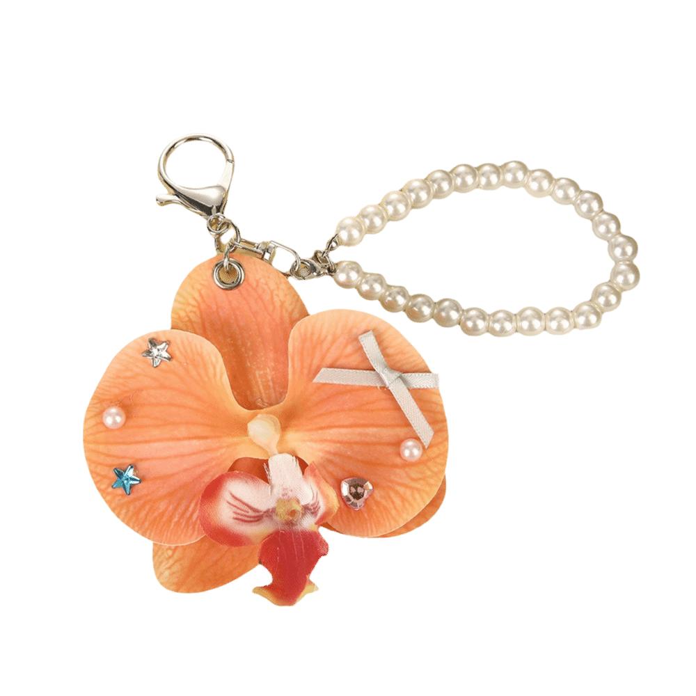 Exquisite Butterfly Orchid Keyring Colorful Backpack Decoration Simulation Flower Keychain  Women Style 3