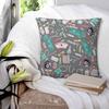 Happy Easter Cartoon Cute Cushion Cover Silky Short Plush Invisible Zipper Dustproof Sofa Pillow Case for Home Decor