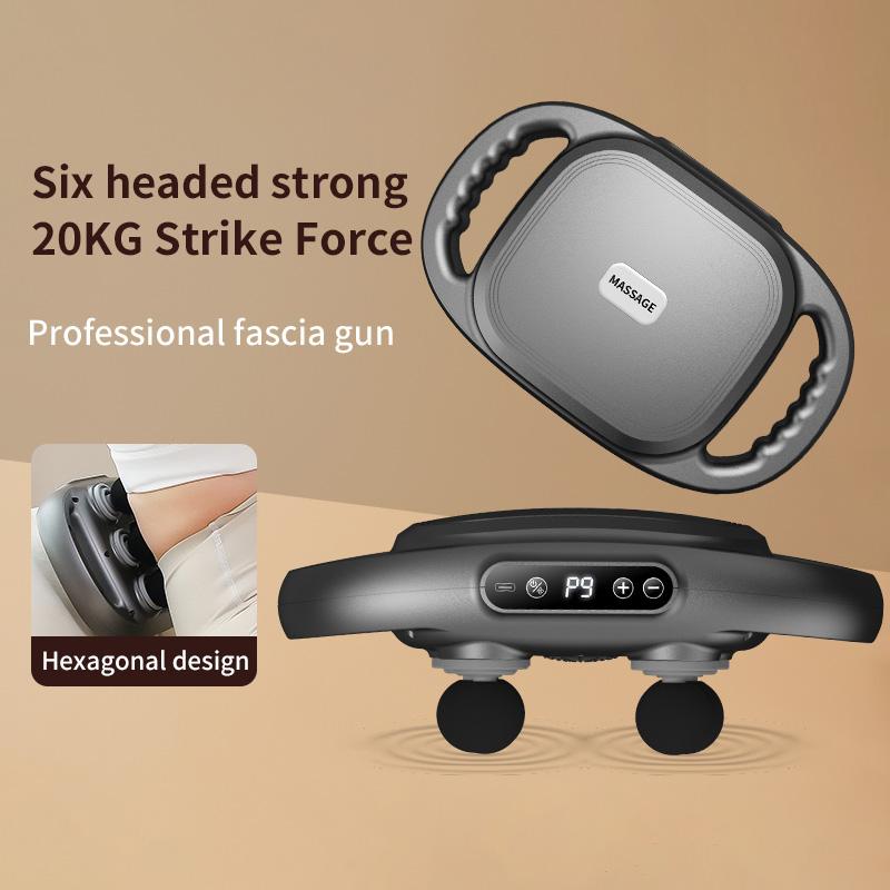 Sechs Köpfe Faszienpistole 9 Modi Professioneller Taille Rücken Arme Körper Entspannung Massagegerät Kabellose Vibration Muskelmassagepistole