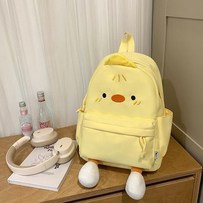 Schultasche Japanischer Cartoon Entlein Rucksack 1011 Neue Mode Kontrastfarbe Puppe Schultasche Große Kapazität Weich Schwester Reisetasche Trend