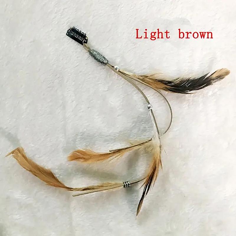 Feder Haarspange Leder Naturfeder Haarspange Kopfbedeckung Retro Feder Haar Accessoire Indische Huhn Haarspange Ethno Stil