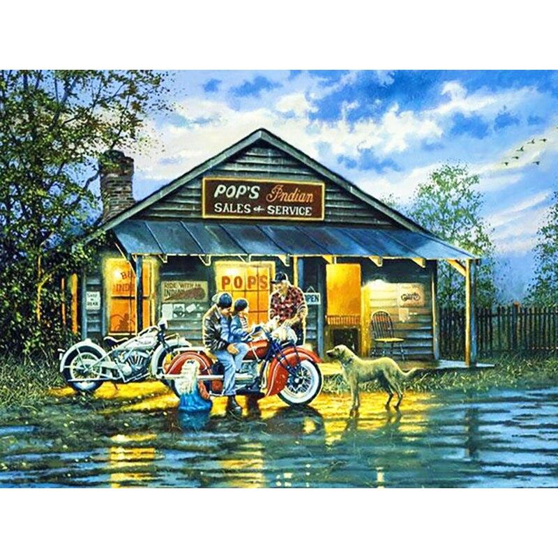 

Новый 5D DIY алмазная живопись пейзаж Алмазная вышивка деревня вышивка крестом полная круглая дрель домашний декор ручной художественный подарок Full Round 15x20CM