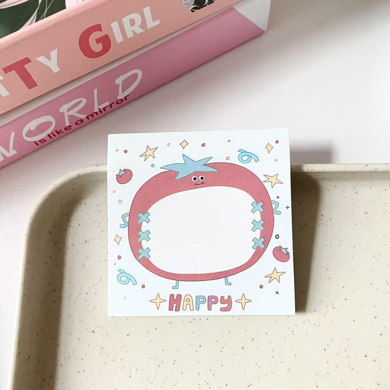 

Cute Simple Memo Notes Ins Style Girl Students N Times of Sticky Fruit Can Tear Sticky Notes Memo Pad Message Post