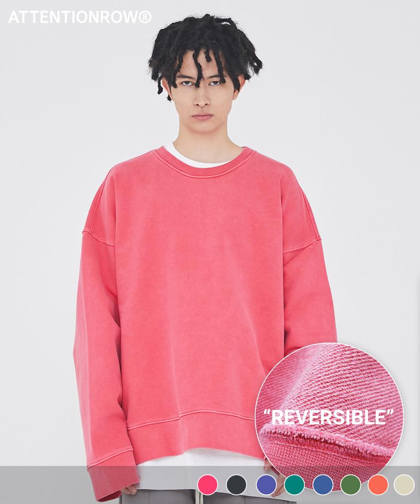 ATTENTIONROW Loco Pigment Reversible Heavy Sweatshirt (9 Colors) (Type A)