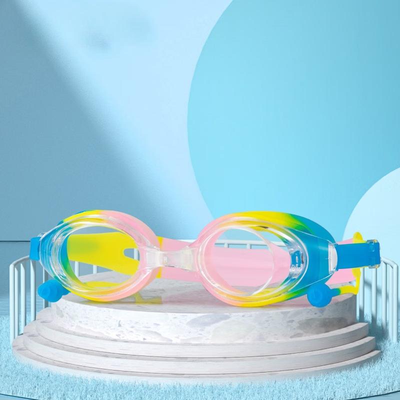 Adult Silicone Swimming Goggles with Integrated Earplugs