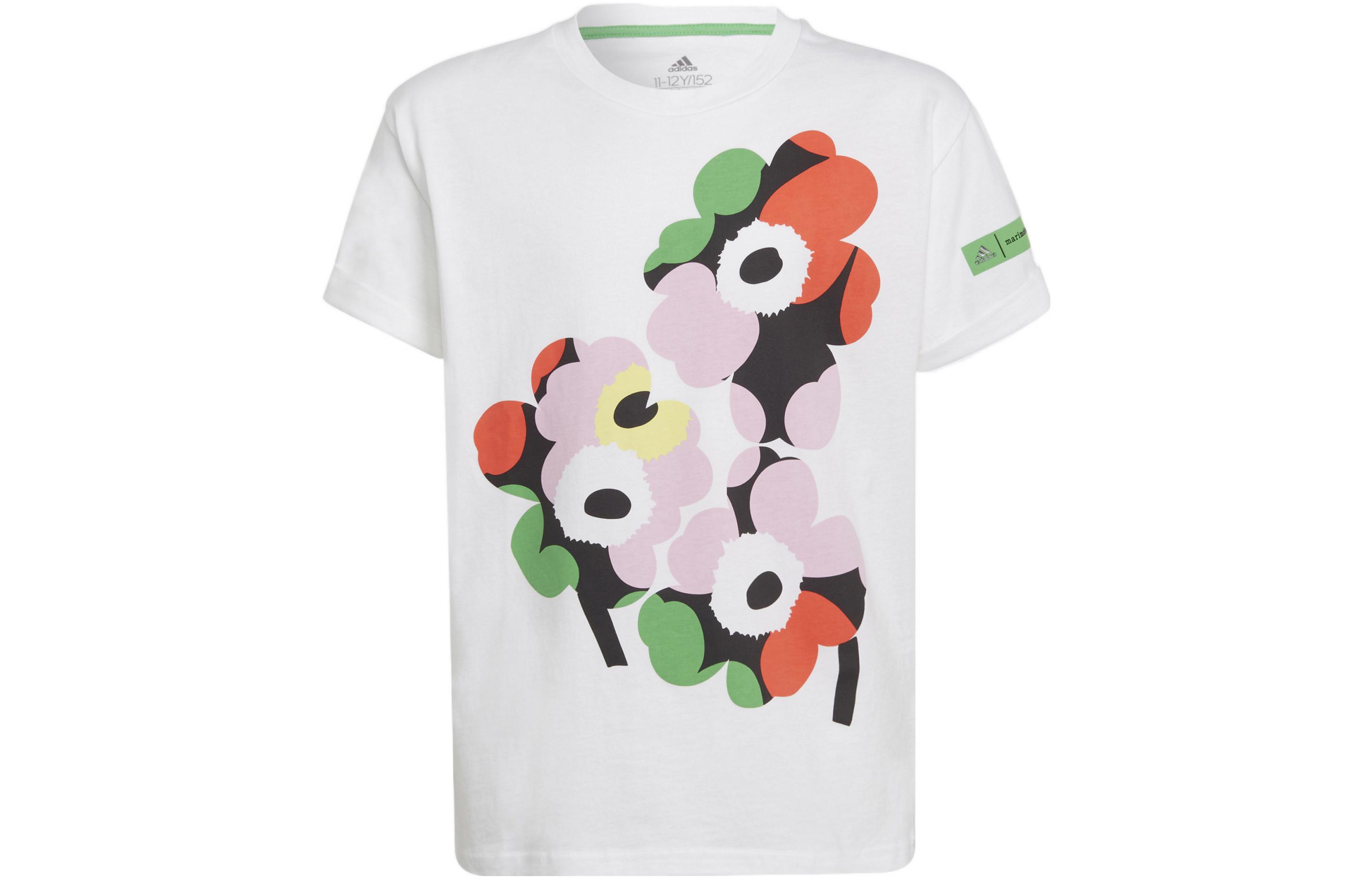 Adidas X Marimekko Kids T Shirts Crew Neck Moderate HA4034 140