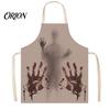 Creepy Butcher Apron Halloween with Realistic Blood Stain, Washable Protective Work Apron, Novelty Barbecue Horror Costume Prop for Cosplay