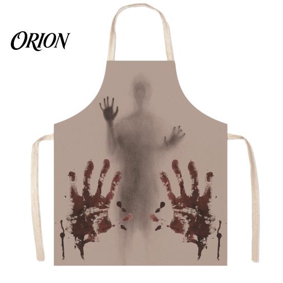 Creepy Butcher Apron Halloween with Realistic Blood Stain, Washable Protective Work Apron, Novelty Barbecue Horror Costume Prop for Cosplay