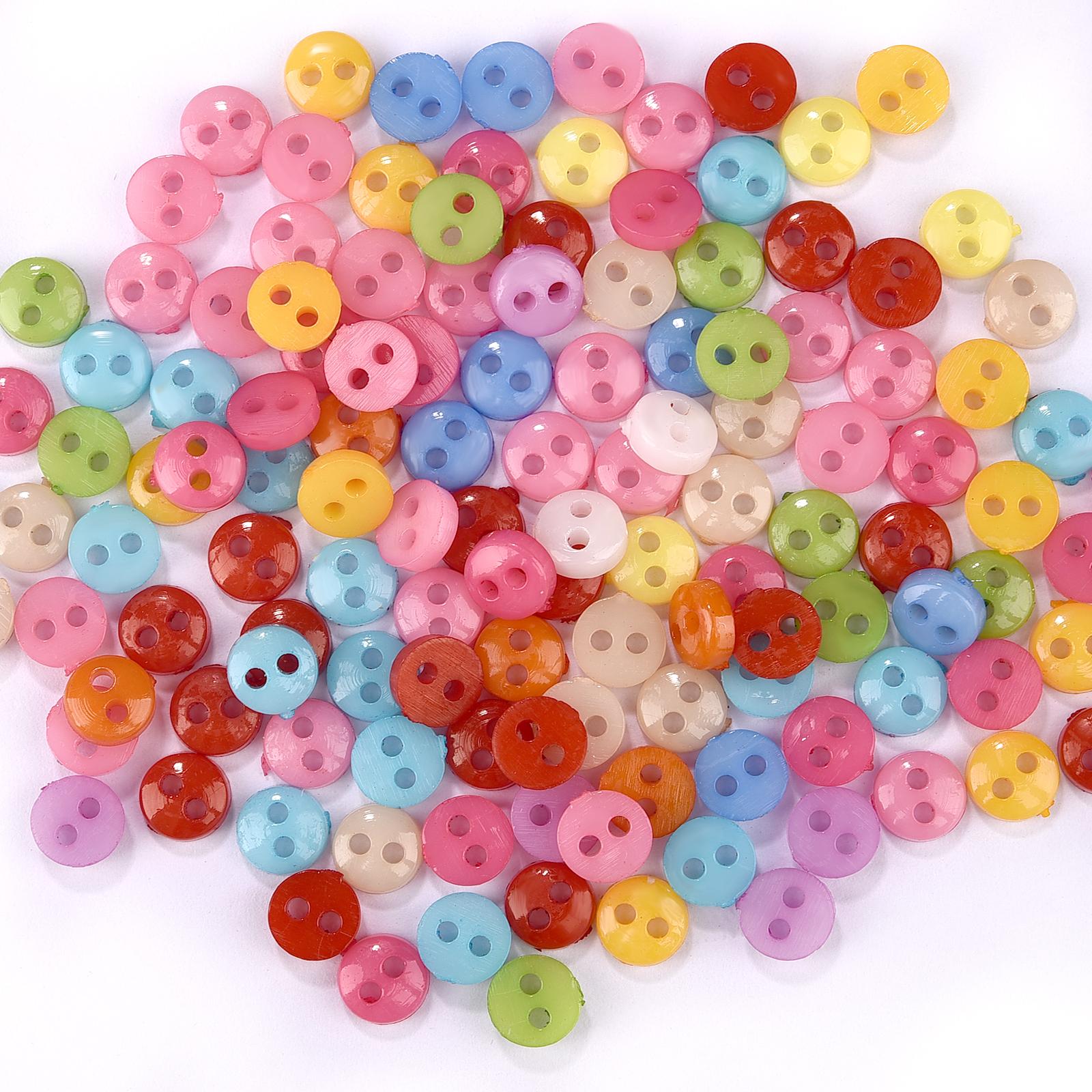 

100pcs Mini Buttons Plastic Doll Clothes Round Buckles Buttons for Handmade Cartoon Garment Sewing DIY Craft Needlework