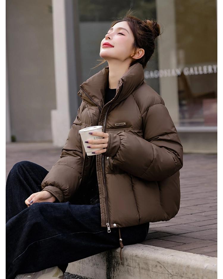 Women's Short Stand Collar Warm Windproof Winter Jacket