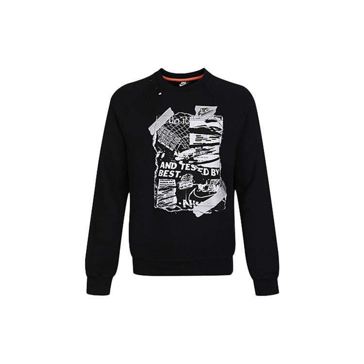 Men s Nike Round Neck Pullover Casual Black CW1795-010 L