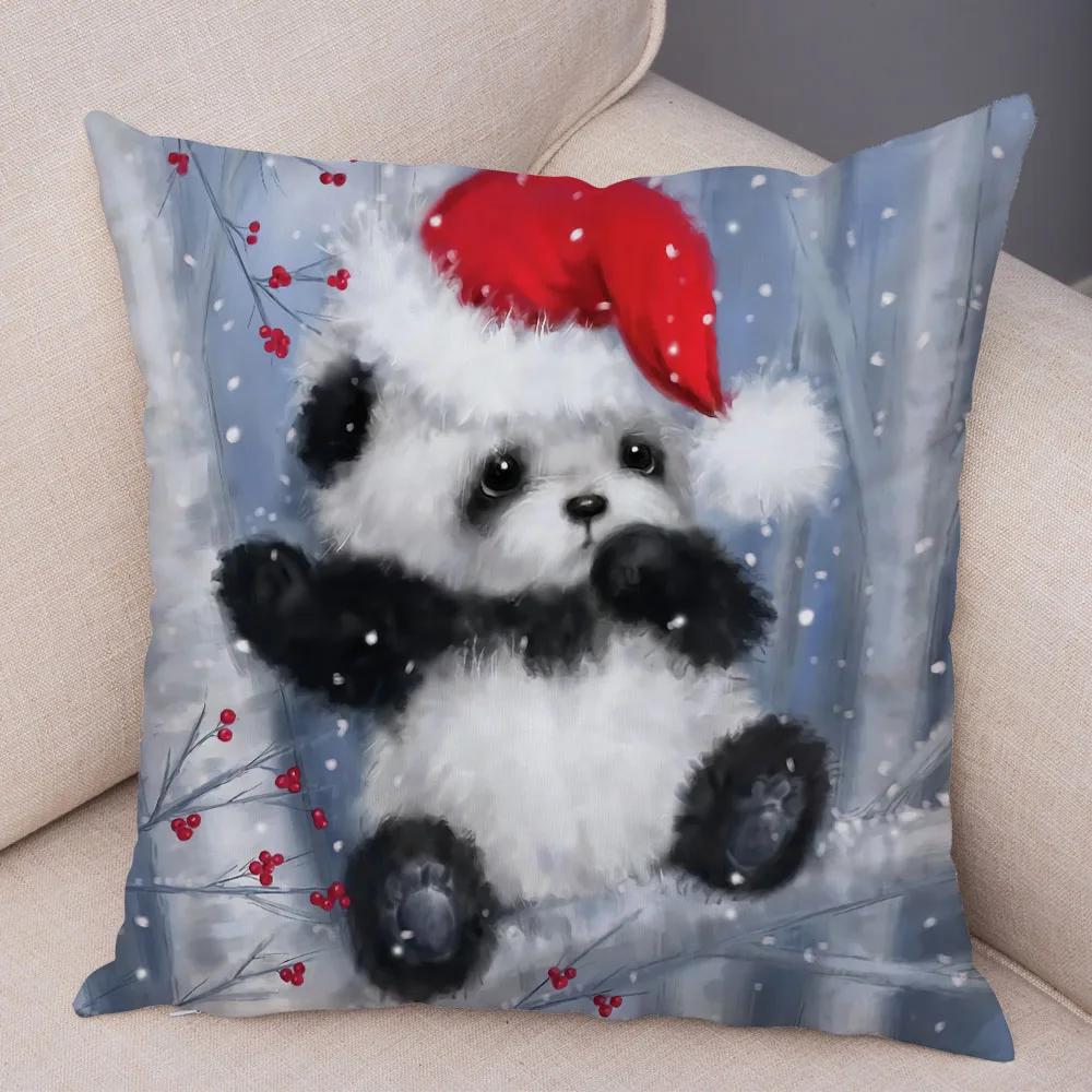 50 Style Merry Christmas Cushion Cover Decor Cute Cartoon Santa Claus Snowman Pillow Case Soft Plush Pillowcase for Sofa Home