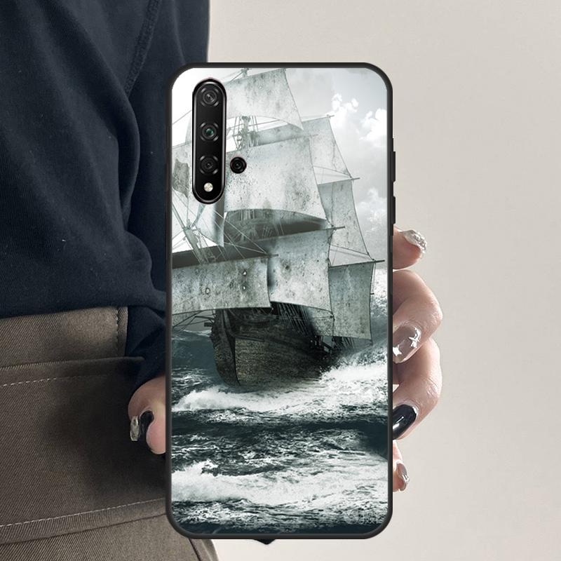 Ships Paintings For Huawei Nova 12i 11i 8i 12s 9 10 SE Y91 Y90 Y60 Y70 Y72 Y61 P20 P40 P30 Lite P60 Pro Case