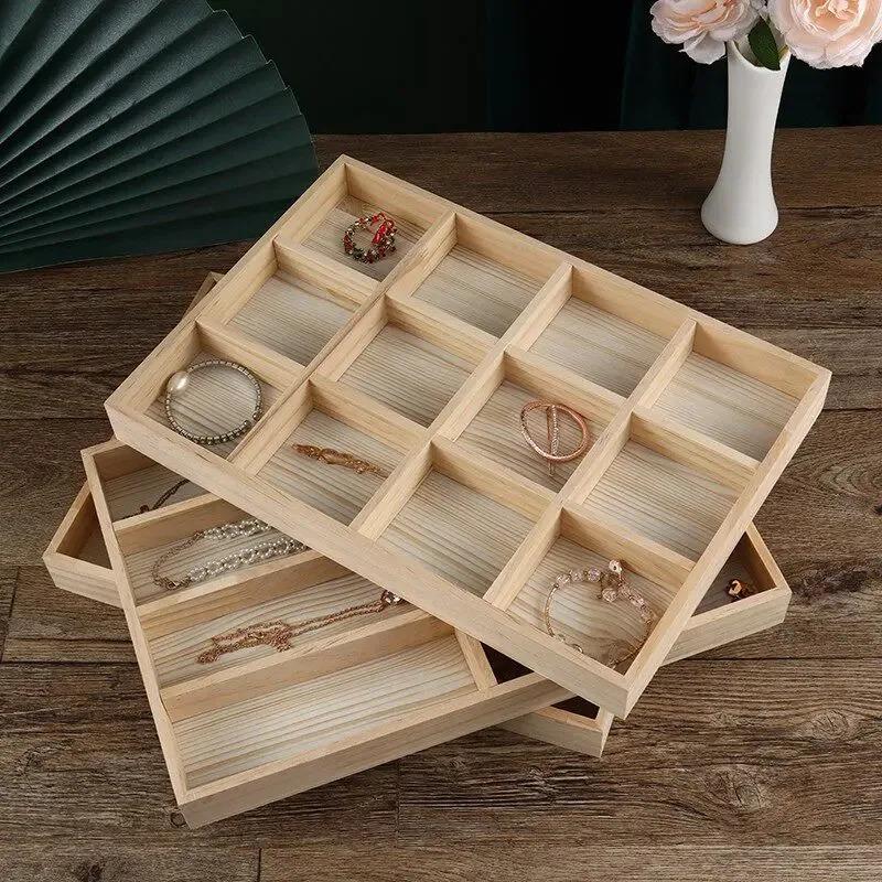 Solid Wood Jewelry Tray Display Tray Bracelet Bangle Beaded Bracelet Storage Store Use Viewing Tray Accessory Organizer