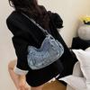 Large Capacity Denim Bag Women's Multi-Pocket Shoulder Crossbody Bag