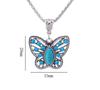 Retro Turquoise Butterfly Pendant Necklace - Bohemian Fashion Sweater Chain