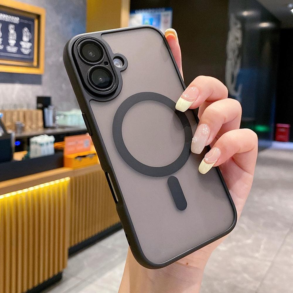 Custodia Magnetica Opaca di Lusso Magasfe con Ricarica Wireless per IPhone 16 15 14 13 12 11 Pro Max Plus Cover Bumper Armatura Antiurto