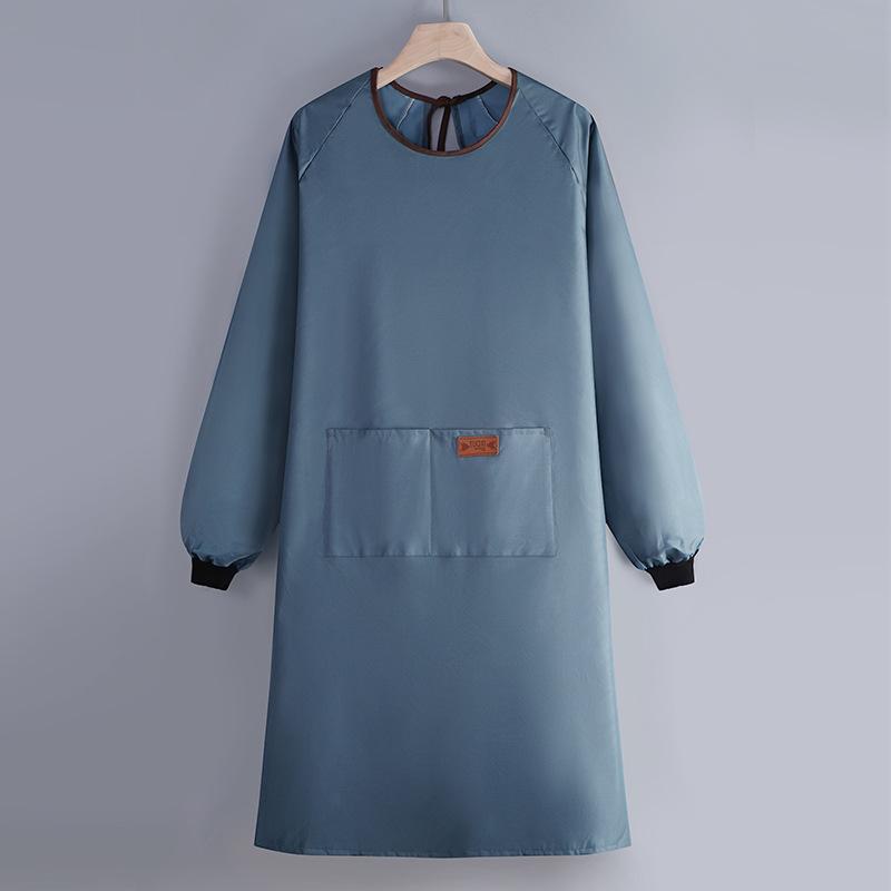 Internet Celebrity Long-Sleeved Apron Household Kitchen Waterproof And Oil-Proof Smock Adult Cartoon Print Cooking Apron