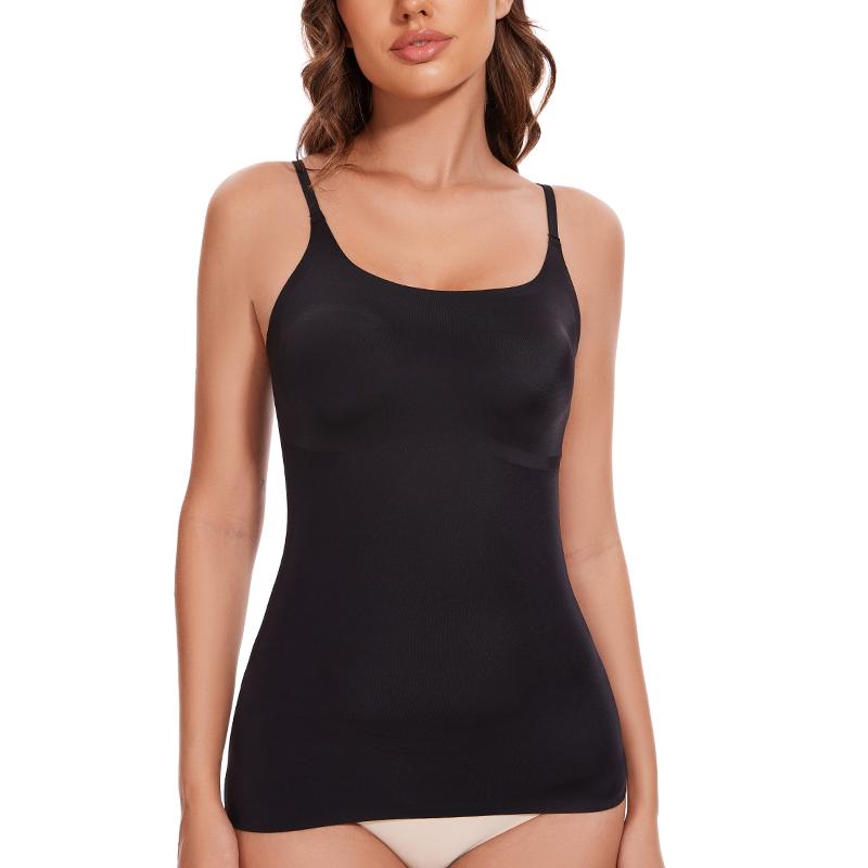 Women's Shapewear Tummy Control Tank Tops Seamless O Neck Adjustable Straps Body Shaper Compression Push Up Belly Slimming Camis