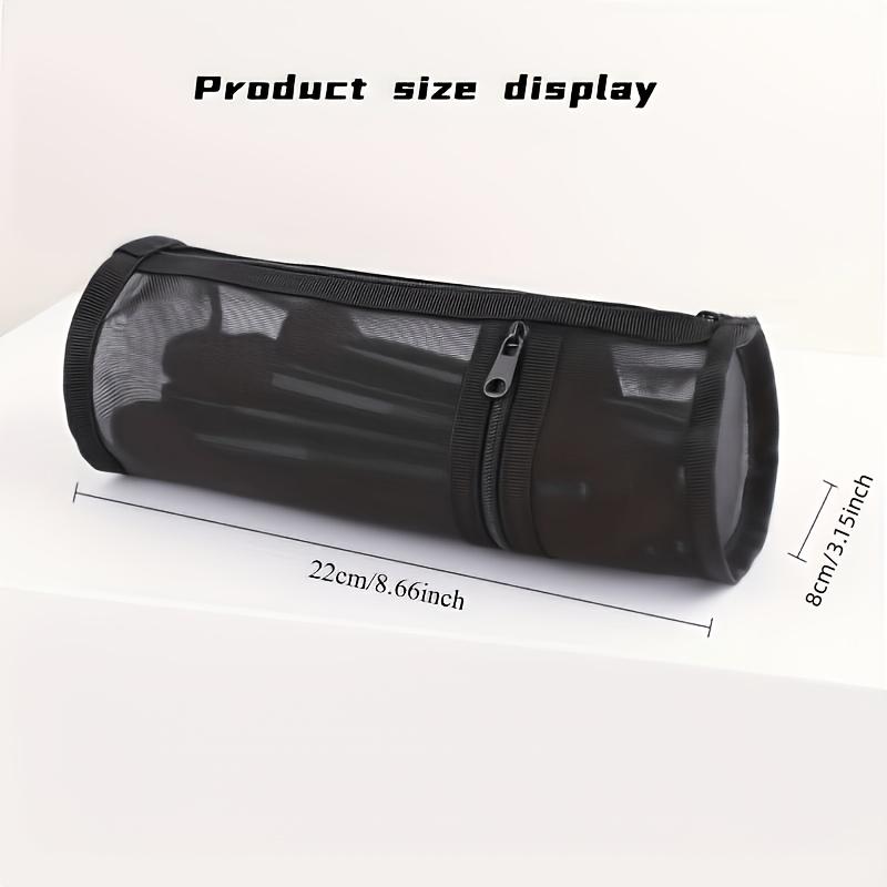 

Mesh Dual-Use Makeup Brush Bag | Portable Zipper Case, Large Capacity for Travel & Daily Use чёрный