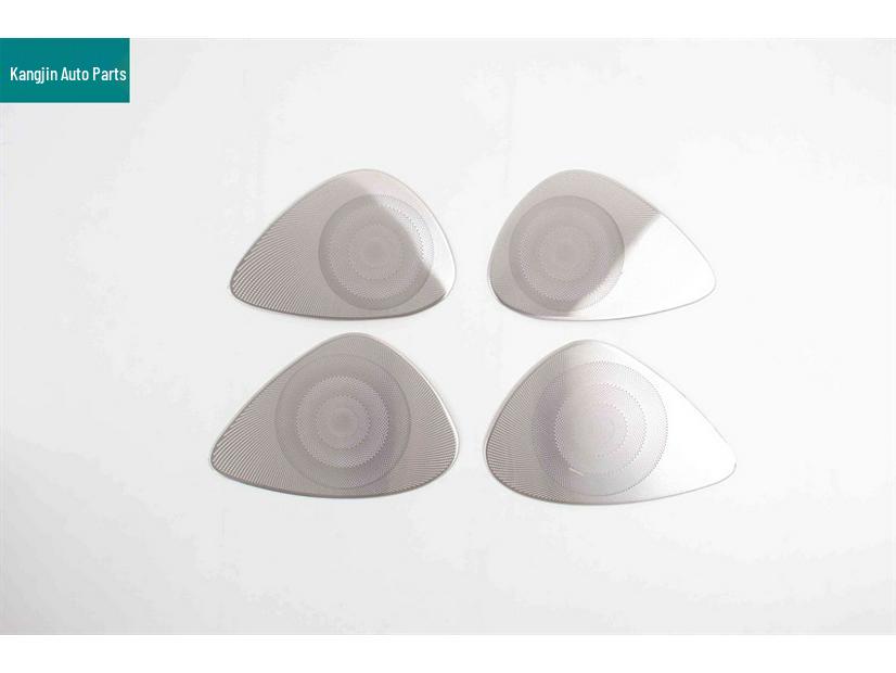 Compatible with BYD Seal 05 DMI: Silver Stainless Steel Front Triangle and Four-Door Speaker Covers.