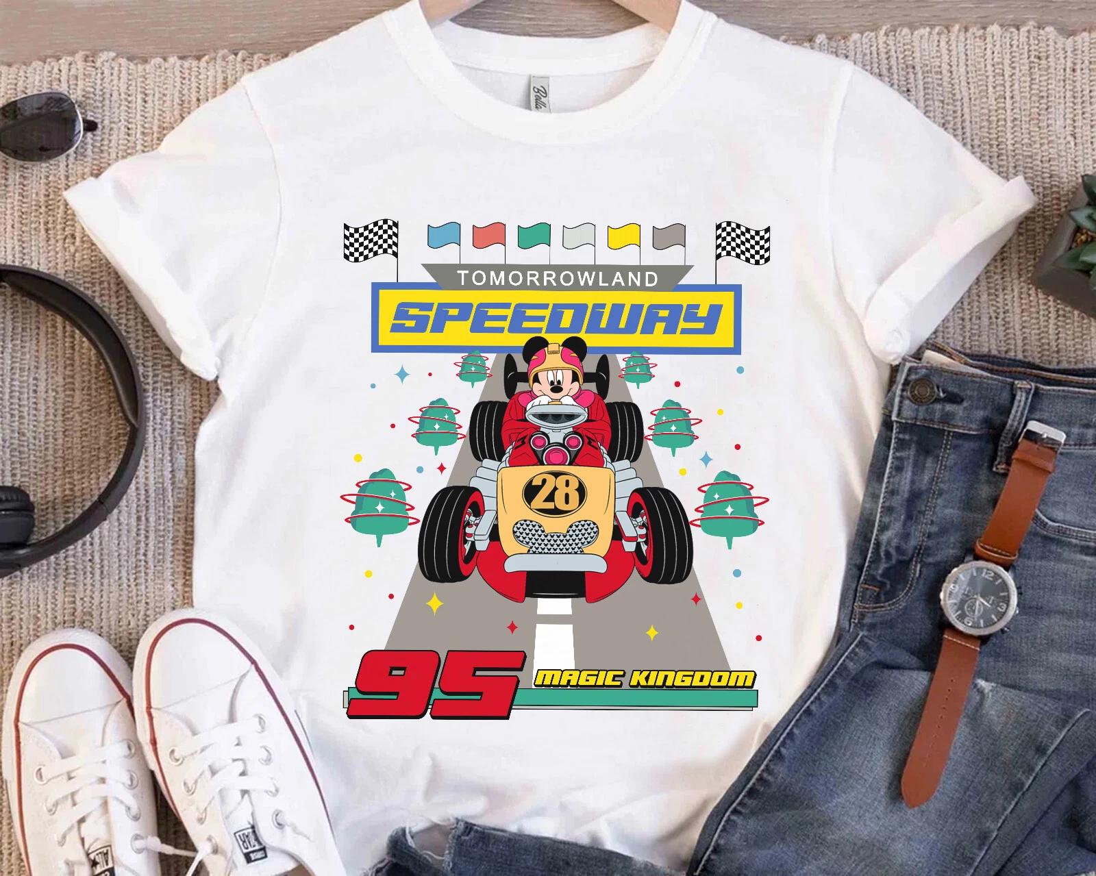 Disney Tomorrowland Speedway Racing Mickey Mouse Unisex Adult Kid Shirt 2XL