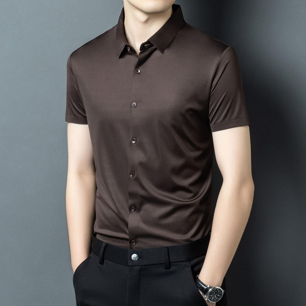 Short Sleeve Shirt Men's Summer Lapel Collar Business Casual Versatile Top