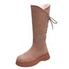 Winter Khaki Shoes for Women Faux Suede Boots Round Head Knee Boots Women Fashion Long Casual Women's Boots 2024 Botas Mujer