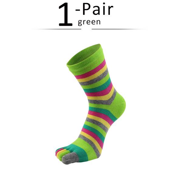 Rainbow 5 Finger Short Socks Women Cotton Striped Colorful Fashions Young Sweat-Absorbing Happy Toe Socks Harajuku 4 Seasons