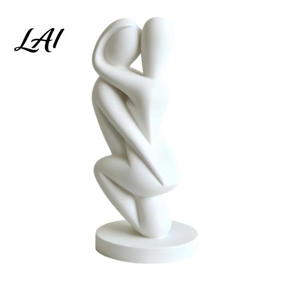High-end Decorative Art 3D Printed Hugging Couple Sculpture Abstract Embrace Figurine with Smooth Curves Minimalist Statue Curved Lines Sculpture