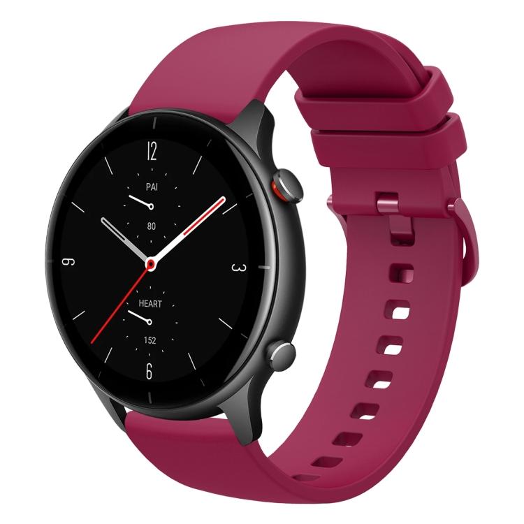For Amazfit GTR 2e 22mm Solid Color Soft Silicone Watch Band