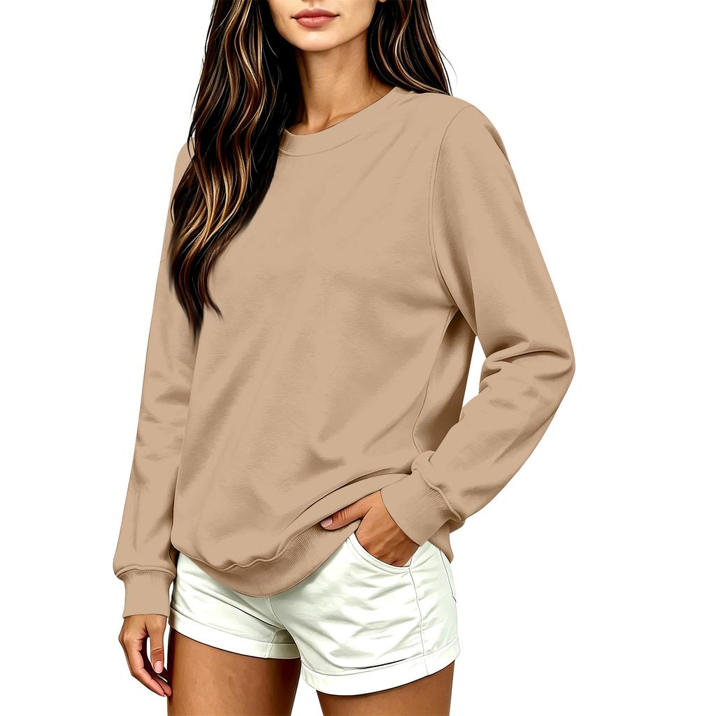 Damenmode Lässiger Langarm Bedruckter Rundhals-Sweatshirt