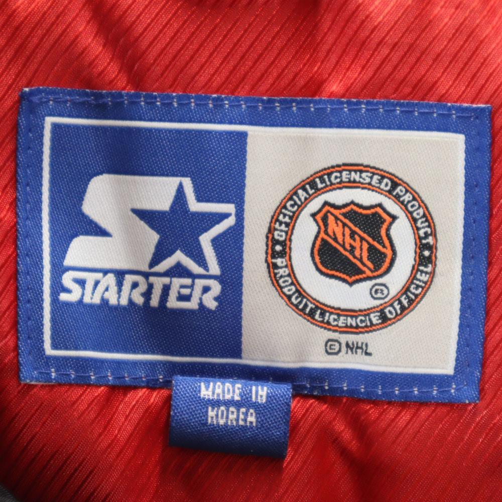 STARTER Años 90 Hecho en Corea Red Wings Chaqueta de bateo media cremallera Vieja NHL para hombre Usada