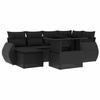 VidaXL Salon de jardin 7 pcs avec coussins noir résine tressée 3268675