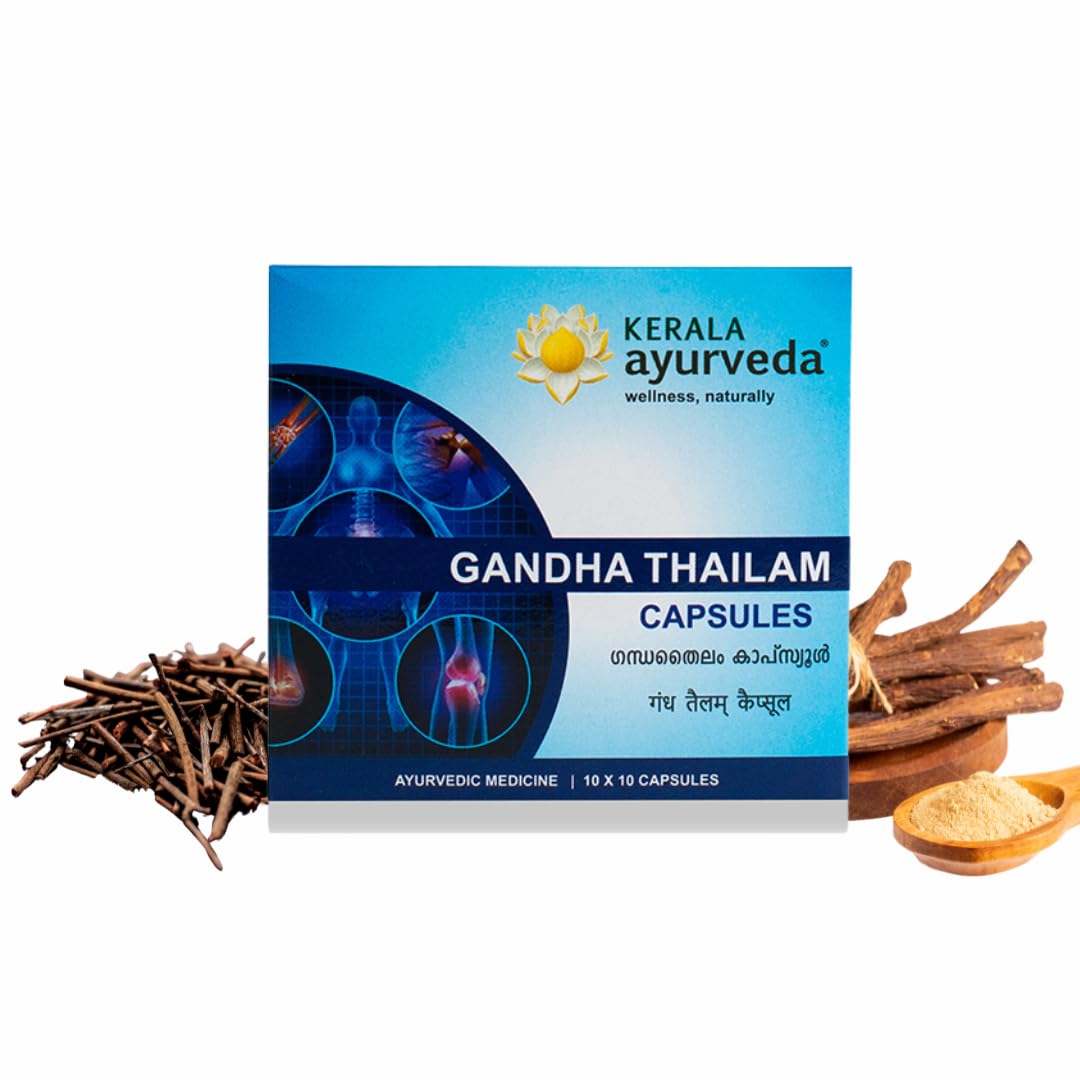 

Капсули Gandha Thailam Kerala Ayurveda для підтримки суглобів, міцності кісток та рухливості, 100 штук, трав яна добавка
