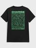 Change Never Look Back Street Graphic Mens Cotton O-Neck T-Shirt Summer Loose Oversize Clothing Breathable Brand T-Shirts