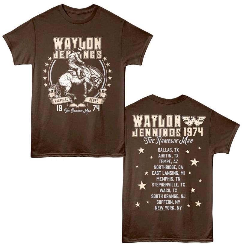 Мужская футболка Waylon Jennings Ramblin Man Tour 1974 XL
