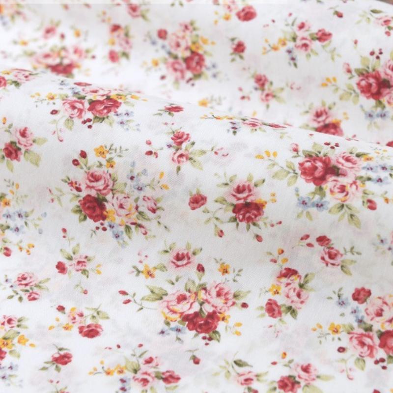 Classics Pastoral Floral Poplin Cotton Fabric DIY Children's Wear Cloth Make Bedding Quilt Decoration Home Sewing Cloth