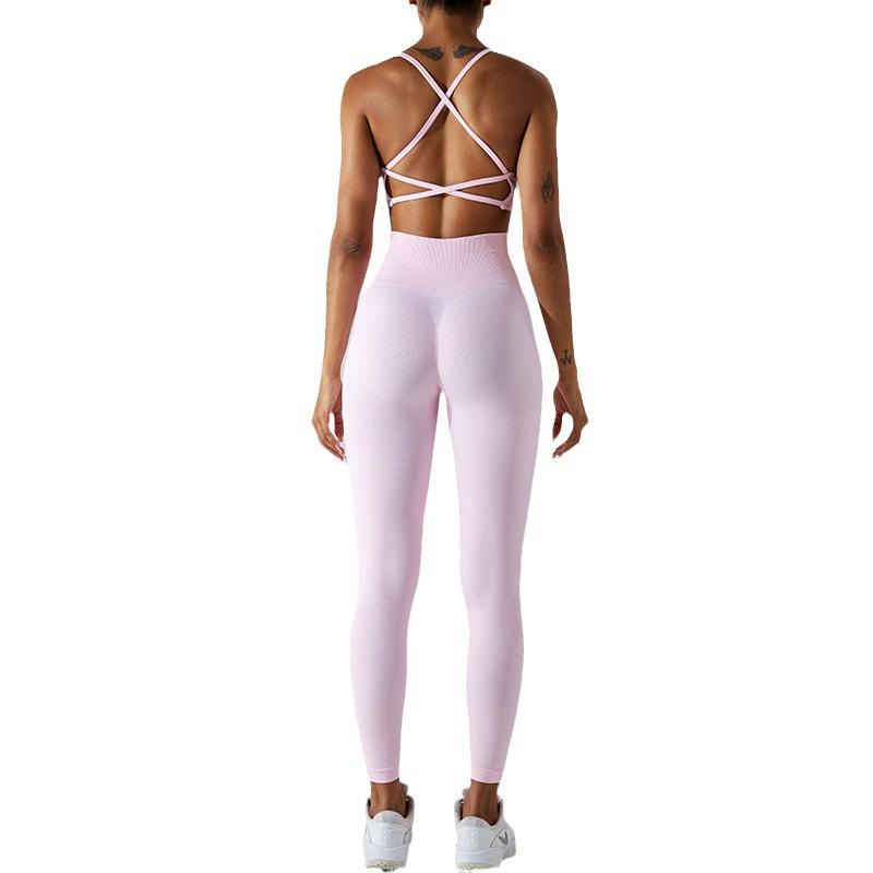 New Seamless Sexy Yoga Outfit, Women'S Yoga Back Vest, Sports Bra, High Waist Tight Fitting Sports Suit