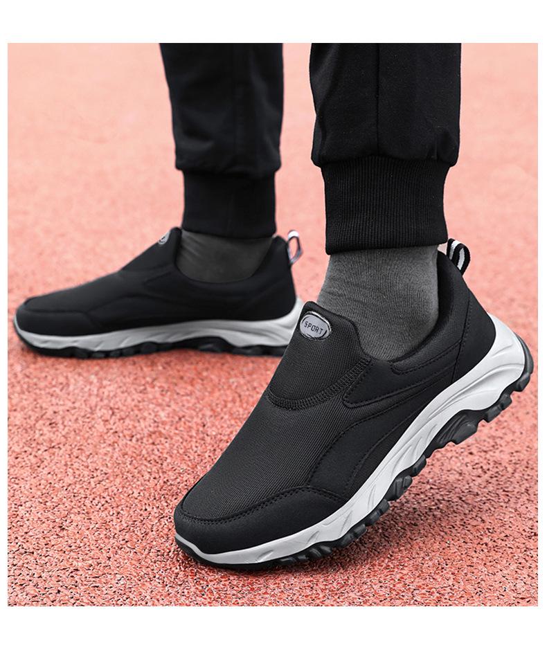 Women's Slip-On Walking Shoes for Couples, Casual Style for Middle-Aged & Elderly, Soft Sole, Shallow Mouth Design