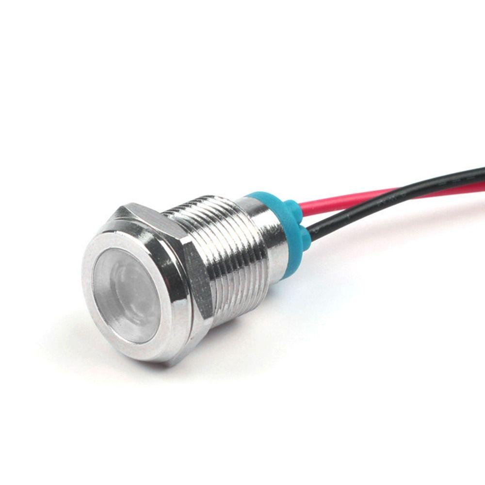 Useful Red White 6V 12V 220V Panel Mount LED Indicator Pilot Light Pilot Wires Switch Signal Lamp