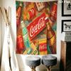 Retro Cocacola Wall Tapestry Tapestry Wallmounted Background Cloth Homestay Soft Decoration Tapestry Home Decor Background Wall Hanging Cloth