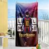Messi Customized Name Beach Towel Super Soft Microfiber Quickdry Fabric Perfect for Traveling Yoga Camping and Swimming